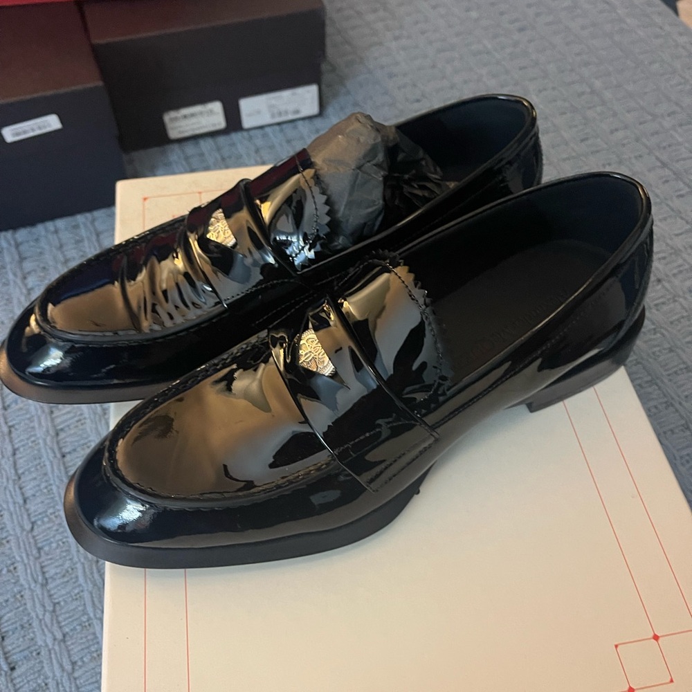 Alexander McQueen Black Patent Leather Loafers